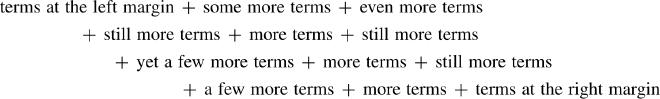 A three-line display with no logical alignment point