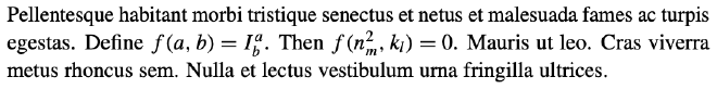 An expression from the paragraph involving high superscripts and low
subscripts is rewritten by defining a function.